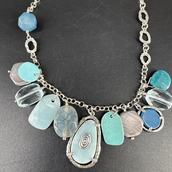 Silpada 925 Sterling Silver Charm Necklace N2321 Amazonite Agate Howlite Quartz - Picture 12 of 16